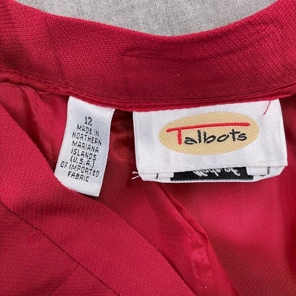 Talbots Skirt Suit 12/40 30Wx21L Red Wool Blend Classic Career 2pc USA VTG - Picture 11 of 16